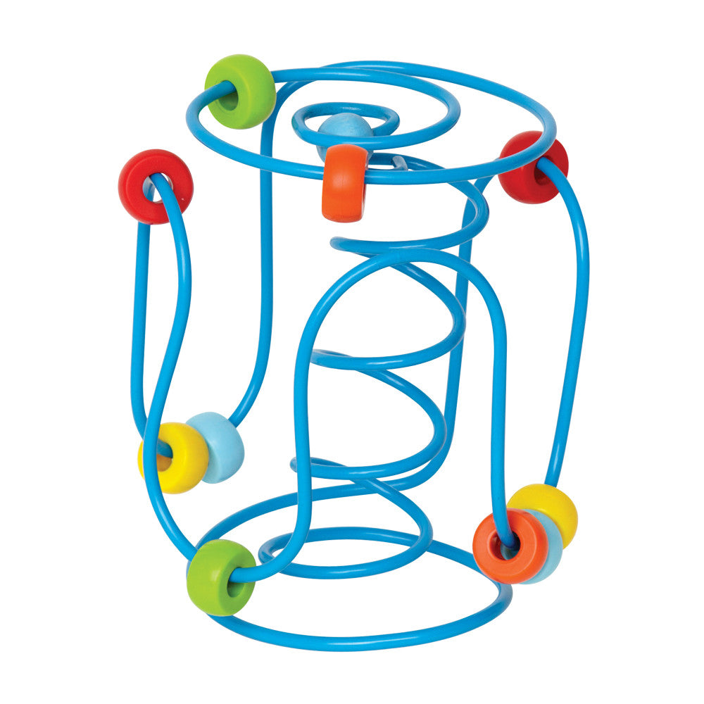 Hape Spring-A-Ling Wooden Beads & Blue Spiral Wire Maze - Image 3