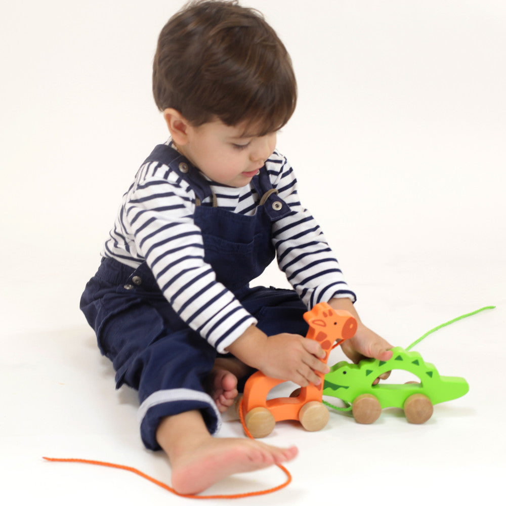 Hape Orange Giraffe Push & Pull - Wooden Toddler Toy - Image 3