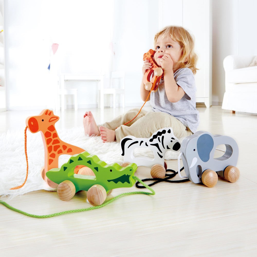 Hape Orange Giraffe Push & Pull - Wooden Toddler Toy - Image 7