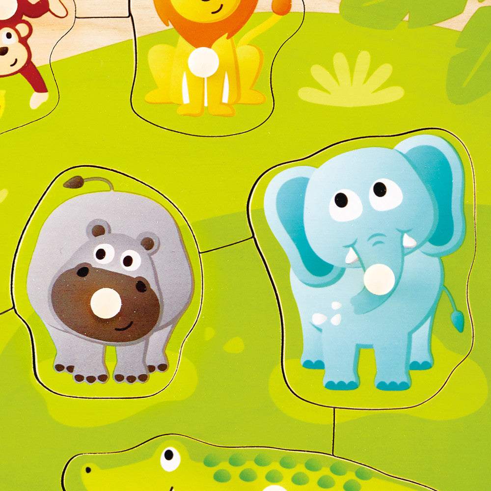 Hape Jungle Adventure 10pc Wooden Peg Puzzle - Image 3