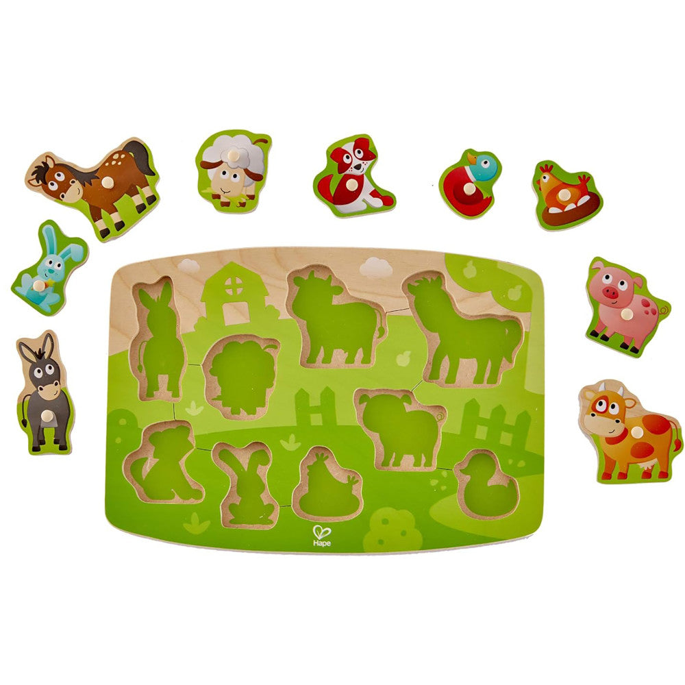 Hape Farmyard Wooden Peg Puzzle - 10pc - Image 2