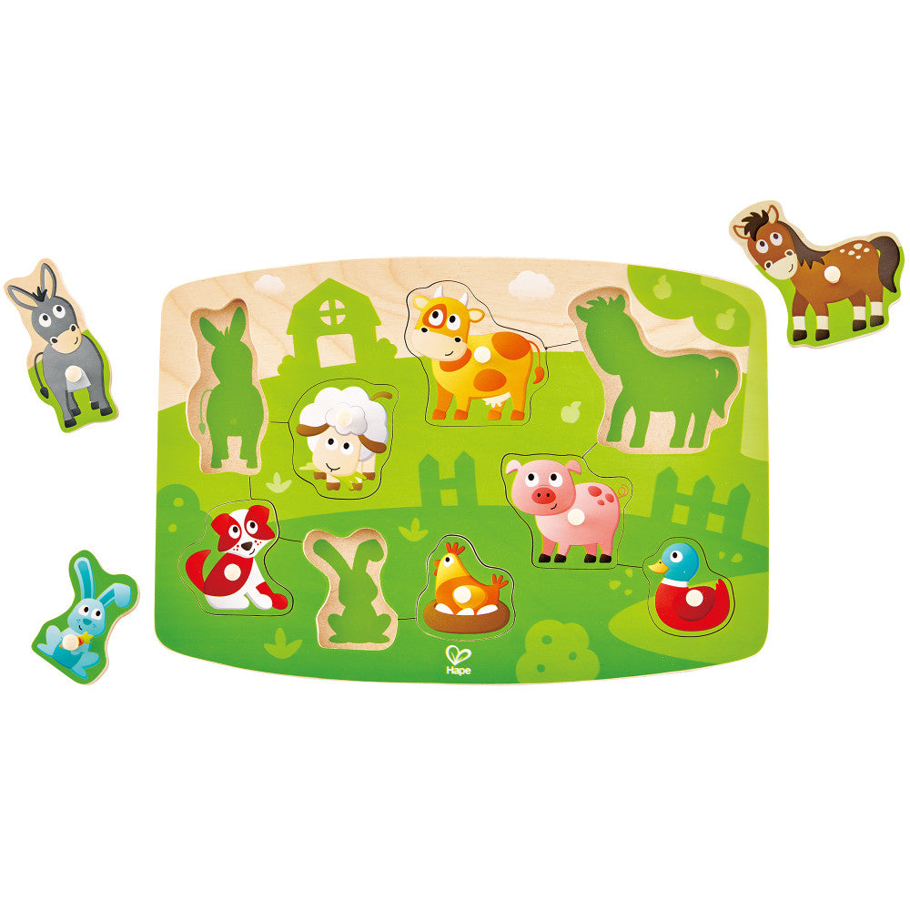 Hape Farmyard Wooden Peg Puzzle - 10pc - Image 5