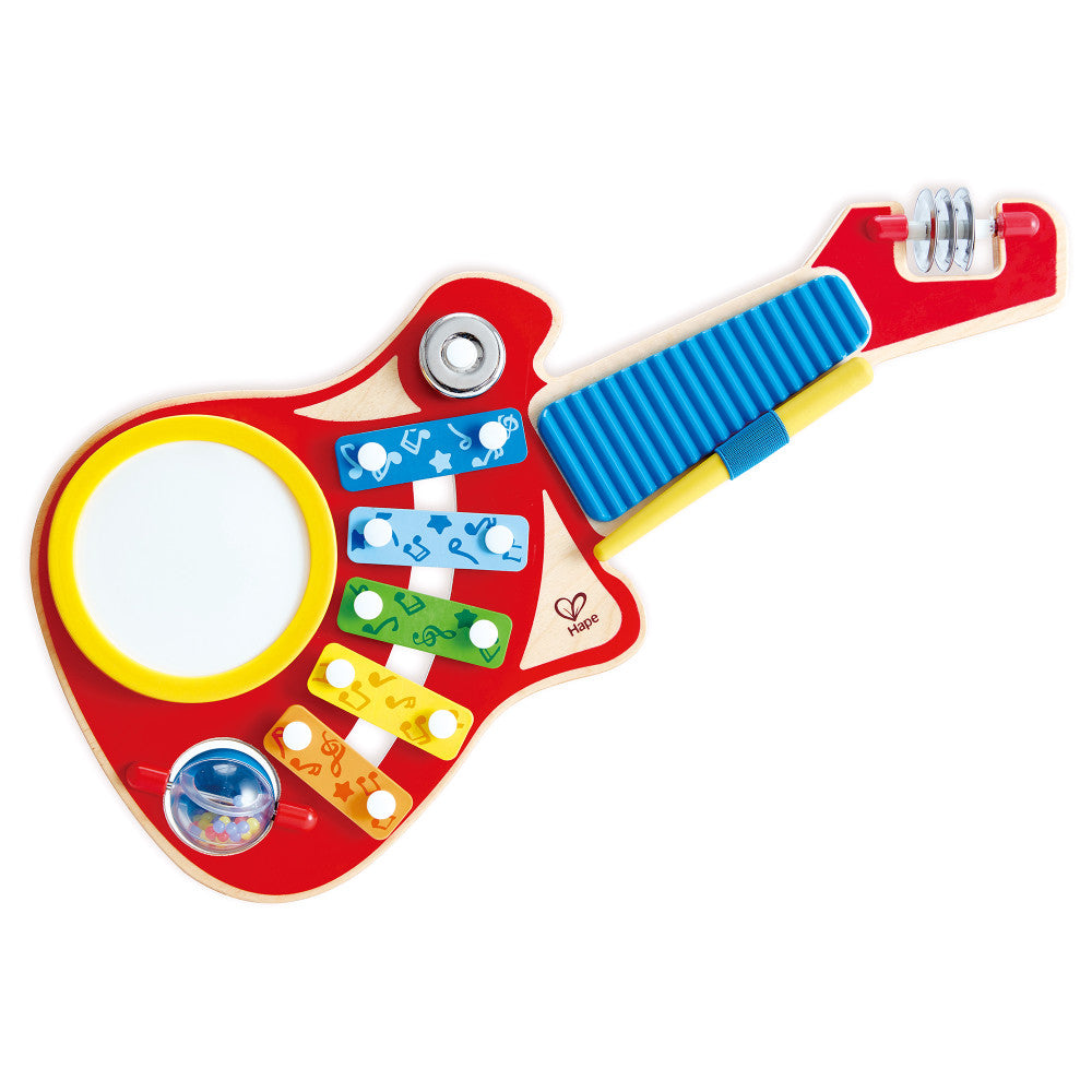 Hape Rainbow 6-in-1 Music Maker Wooden Guitar Toy