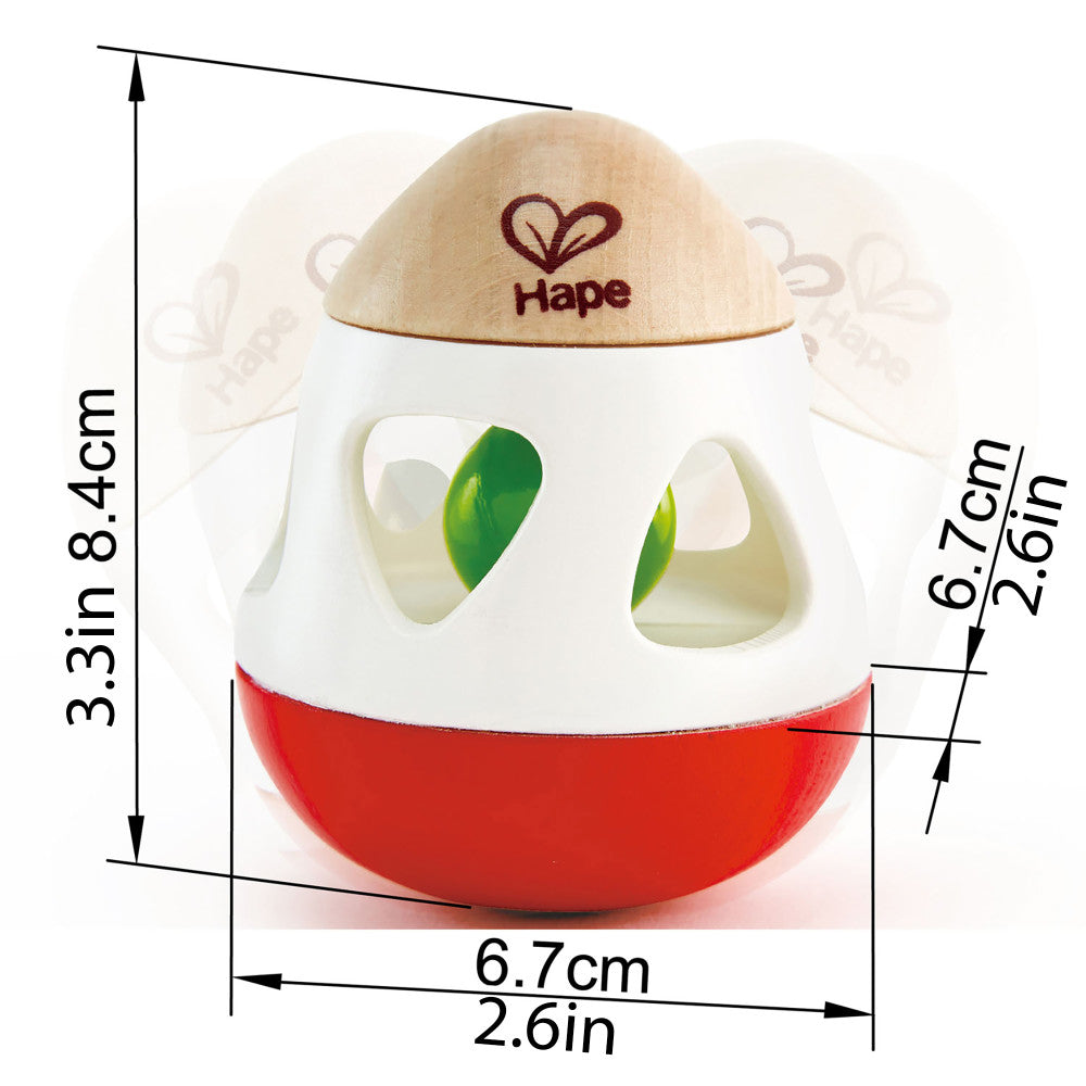 Hape Bell Rattle Toy ?C Vibrant Red, White & Green - Image 4