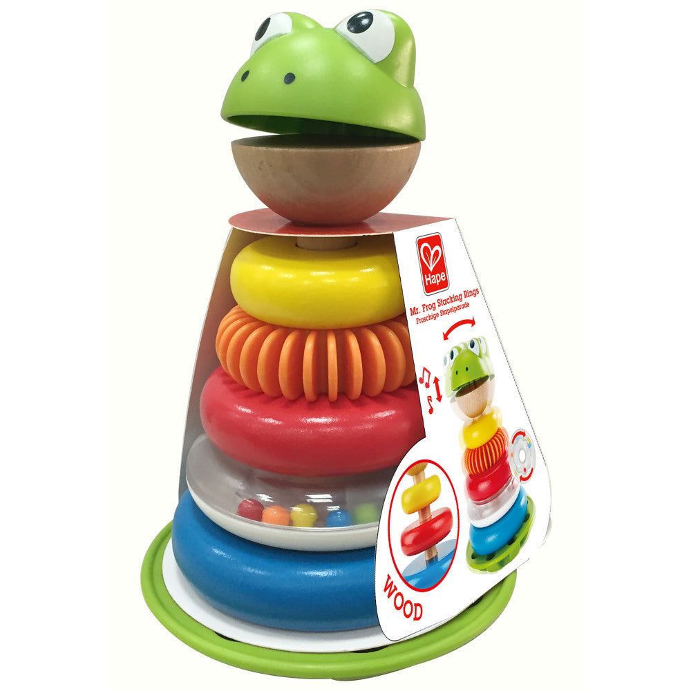 Hape Mr. Frog Stacking Rings - Colorful Learning Toy with Wobbling Base - Image 3