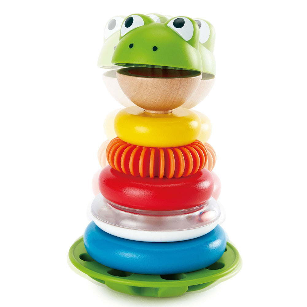 Hape Mr. Frog Stacking Rings - Colorful Learning Toy with Wobbling Base - Image 6