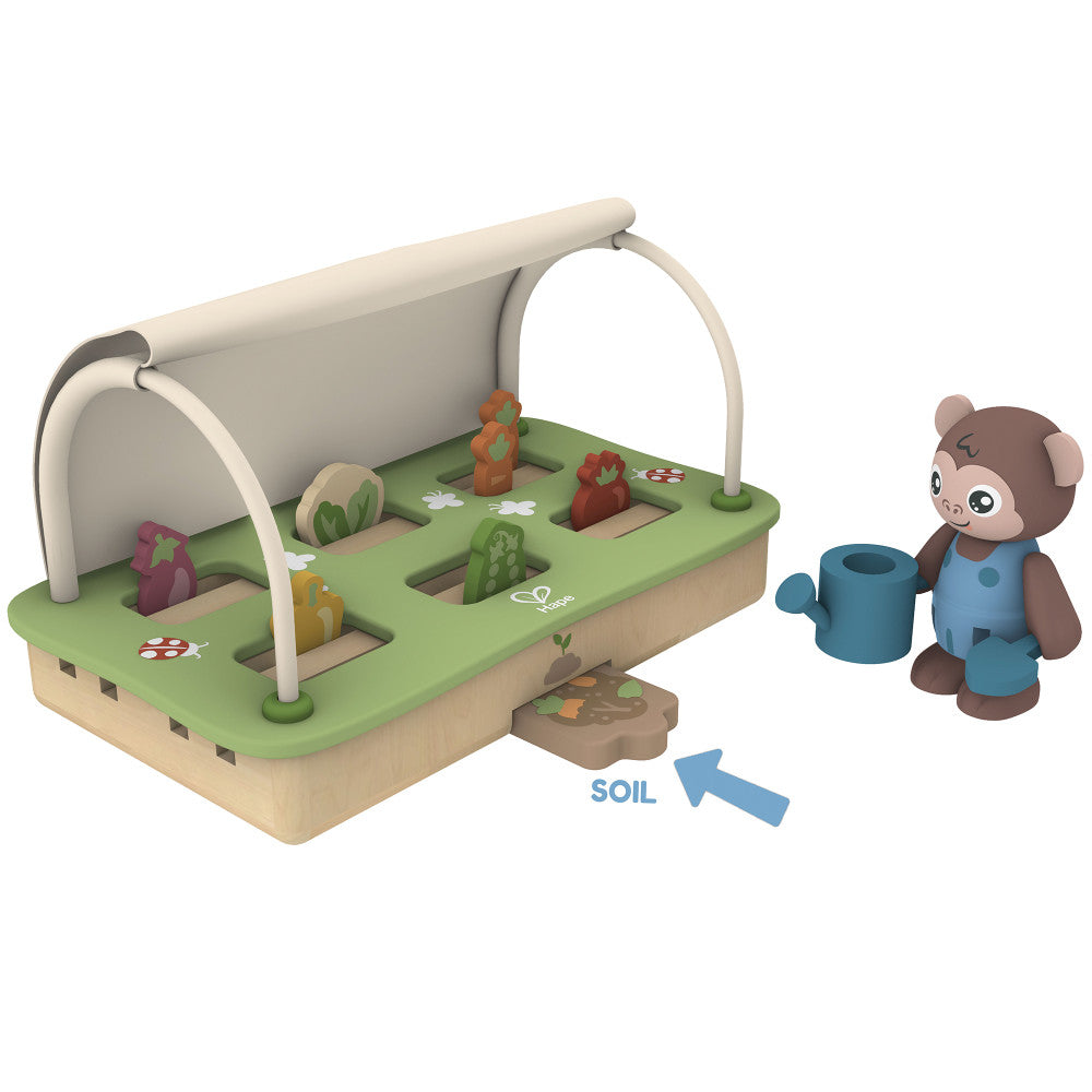 Hape 10pc Organic Greenhouse Miniature Gardening Toy Playset - Image 2