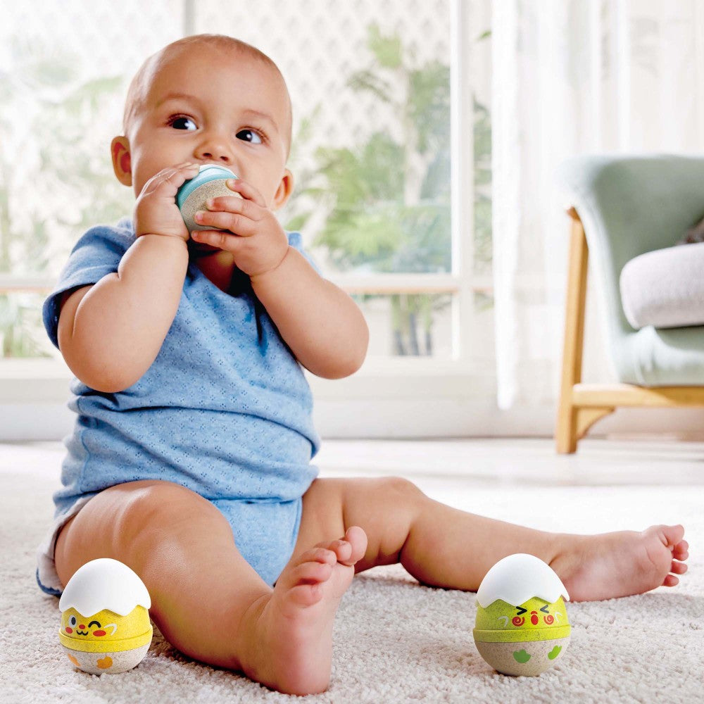 Hape Happy Hatchlings Wobble Rattles ?C 3pc, Emotive Eggs Edition - Image 4