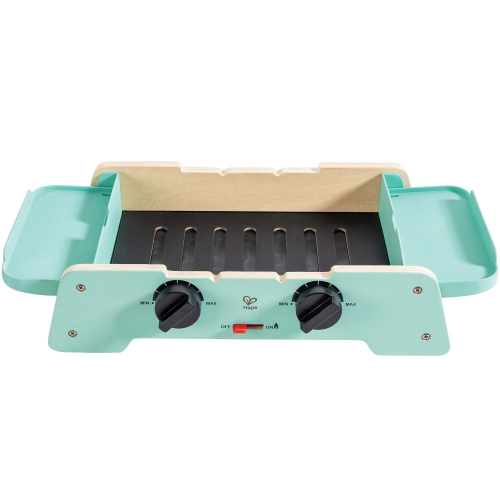 Hape Teal Wooden Sizzling Griddle & Grill BBQ Playset - Image 7