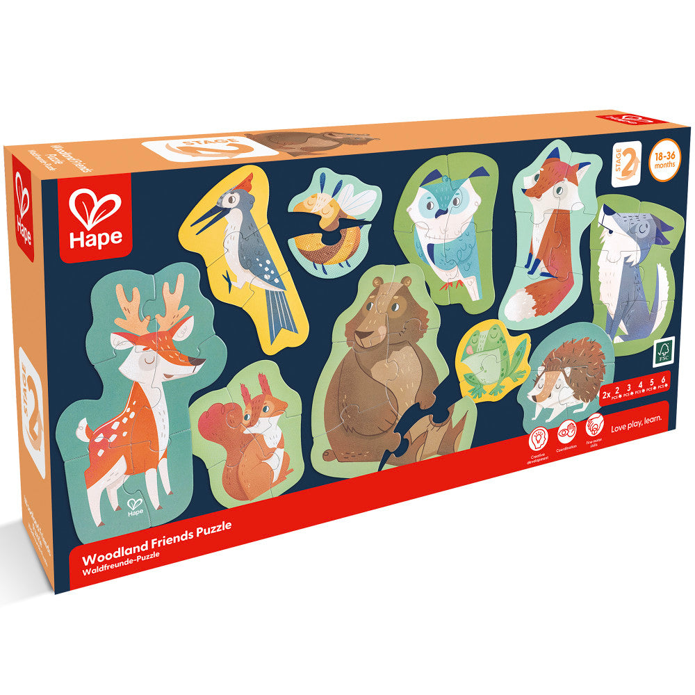 Hape Woodland Friends 10 Mini Animal-Shaped Puzzles