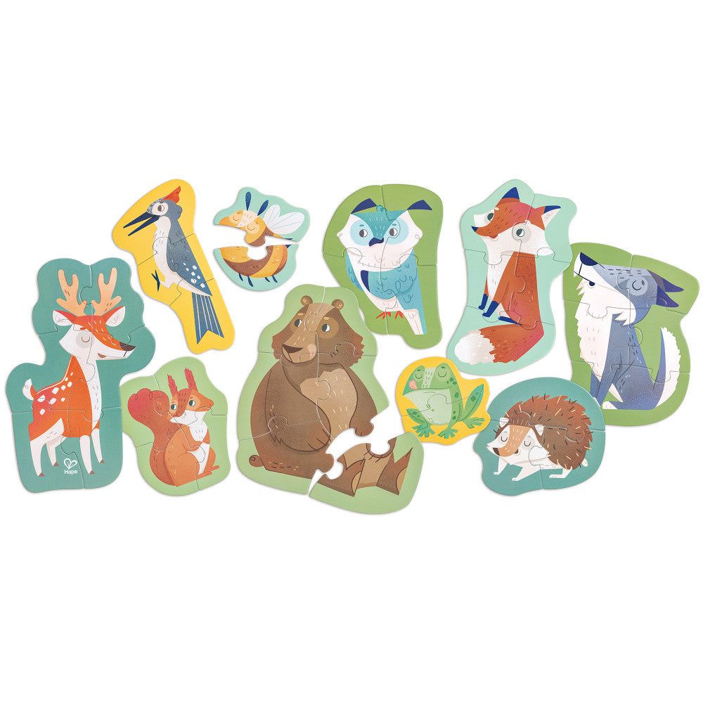 Hape Woodland Friends 10 Mini Animal-Shaped Puzzles - Image 3