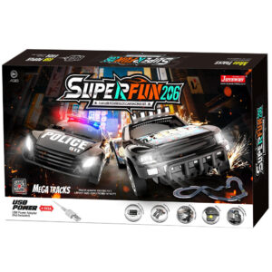 Joysway SuperFun 206 1:43 USB-Powered Slot Car Racing Set with LED Headlights and Lap Counter