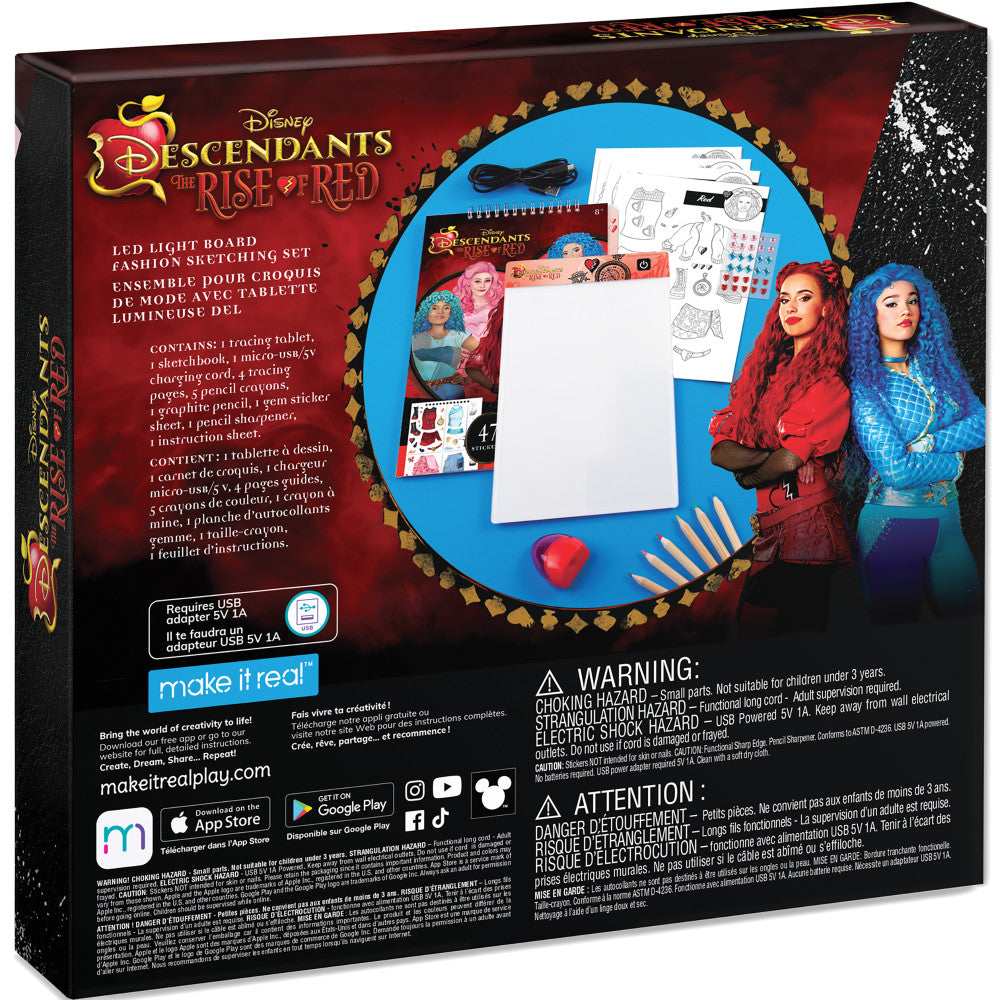 Make It Real Descendants 4 Rise Of Red LED Light Board Fashion Sketching Set - Image 2