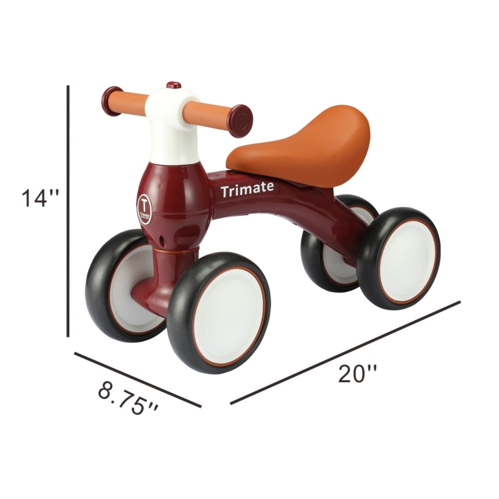 Trimate Baby Walker Balance Bike, Wine Red - Ideal First Bike for Toddlers - Image 2