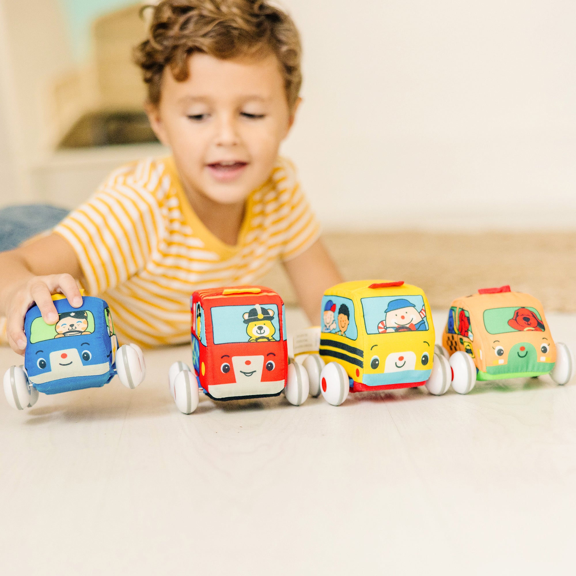 Melissa & Doug K's Kids Pull-Back Vehicle Set ???? Soft Baby Toy - Image 5