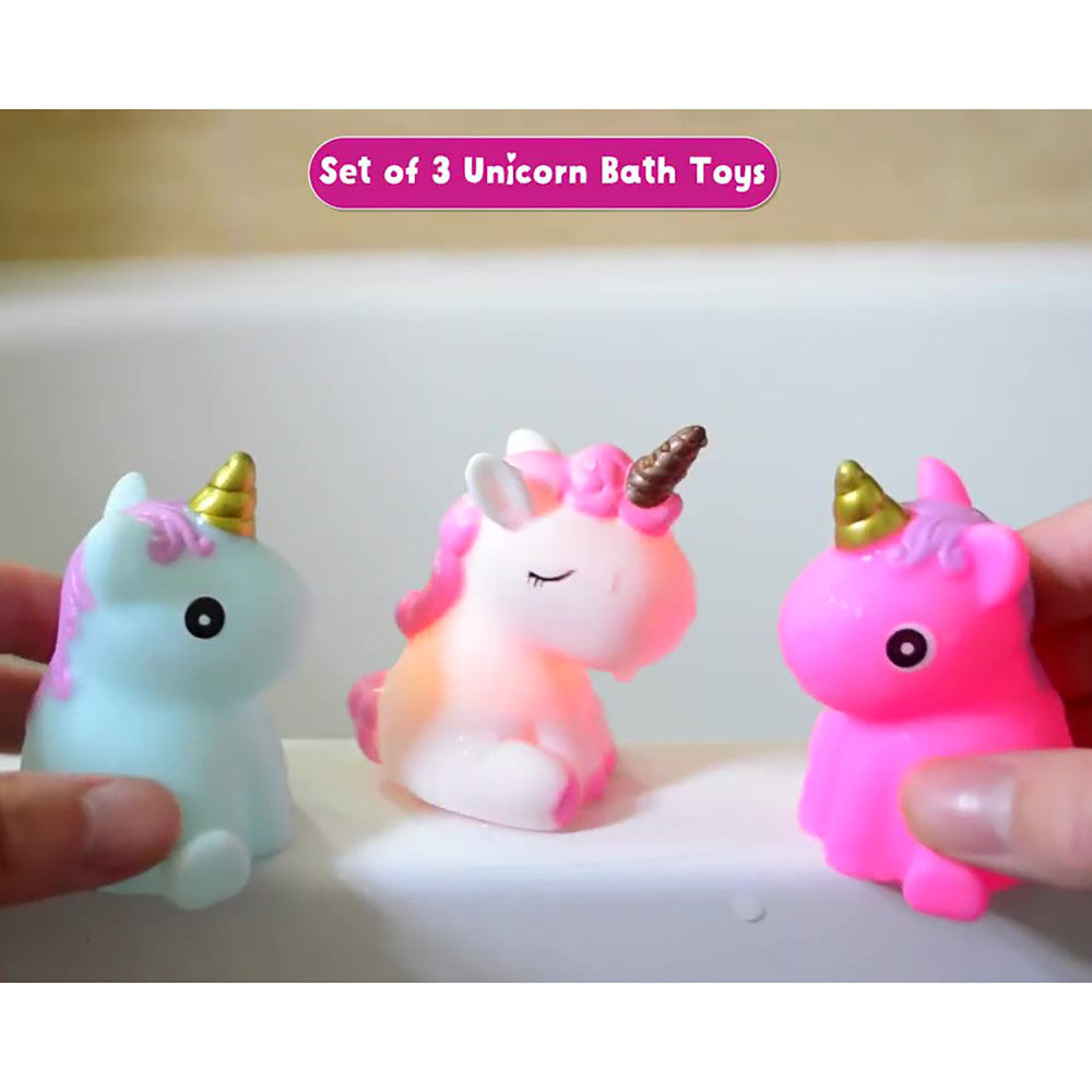 Buddy & Barney Unicorn Bath Time Fun - 3 Piece Light-Up Toy Set - Image 7