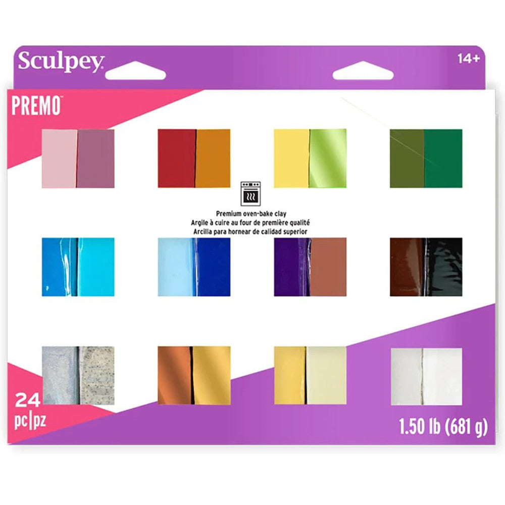 Sculpey Premo Polymer Clay Multipack - 24 Color Assortment, Oven Bake