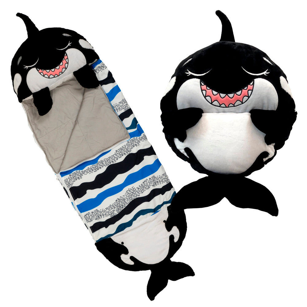Happy Nappers 54 inch Ozzy The Black Shark 2-in-1 Plush Pillow and Sleepy Sack - Image 2