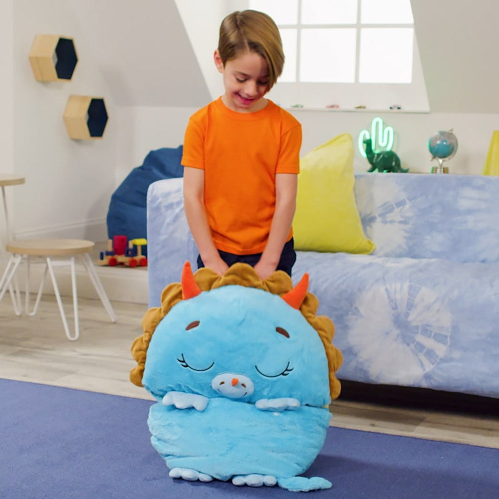 Happy Nappers Triceratops Timmy 54 Inch Plush Pillow & Sleepy Sack - Medium - Image 8