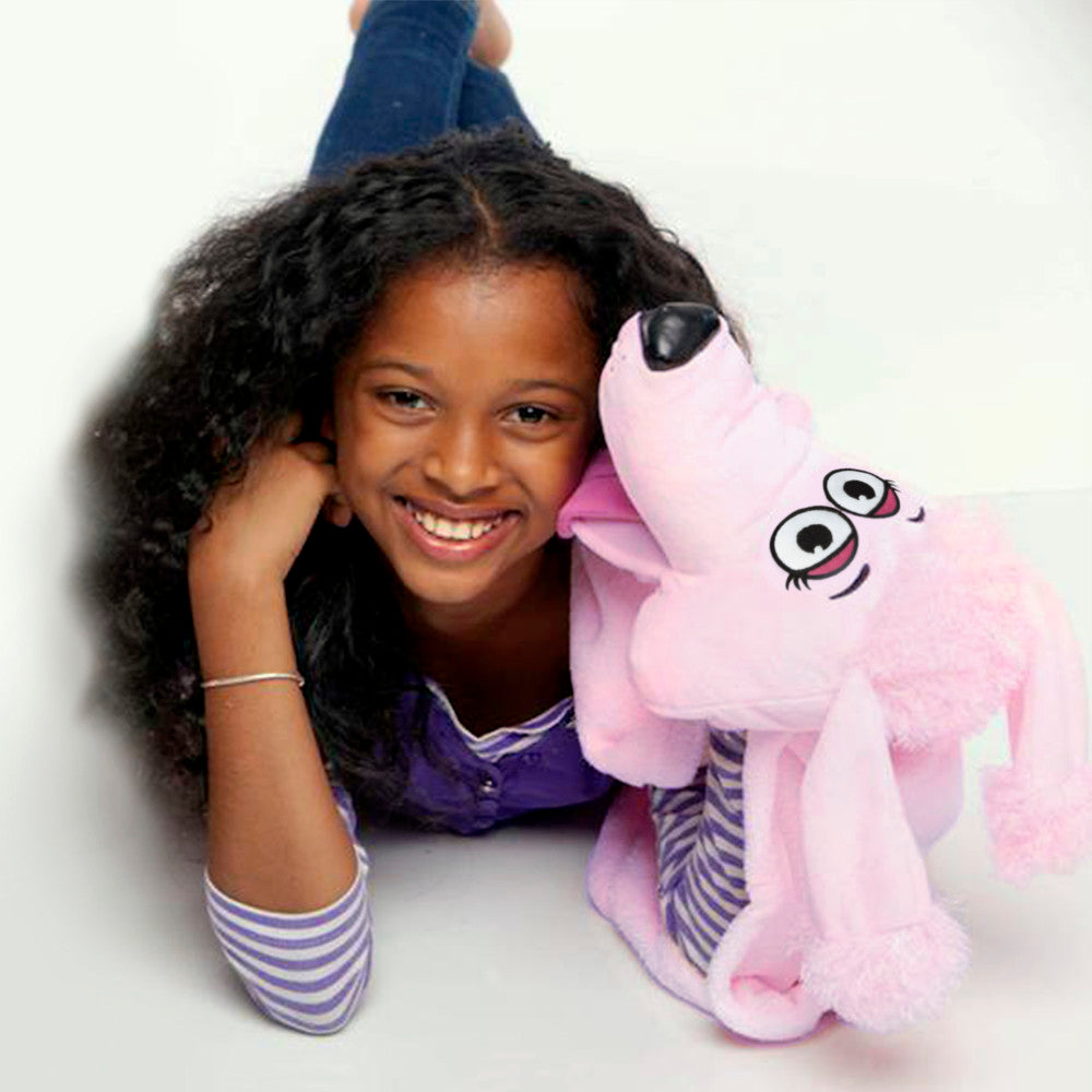 Cuddleuppets Pink Poodle Plush Puppet & Blanket - 2-in-1 Combo - Image 3