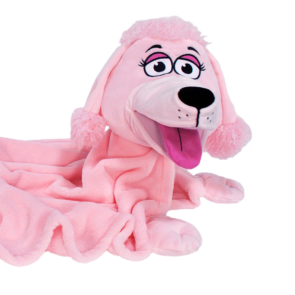 Cuddleuppets Pink Poodle Plush Puppet & Blanket - 2-in-1 Combo - Image 4