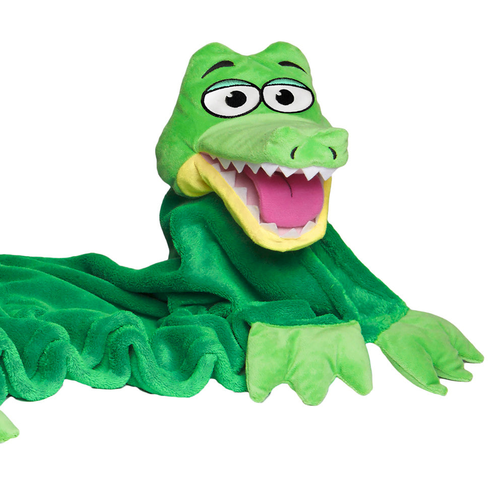 Cuddleuppets Gator - Green, 2-in-1 Plush Puppet & Blanket - Image 4