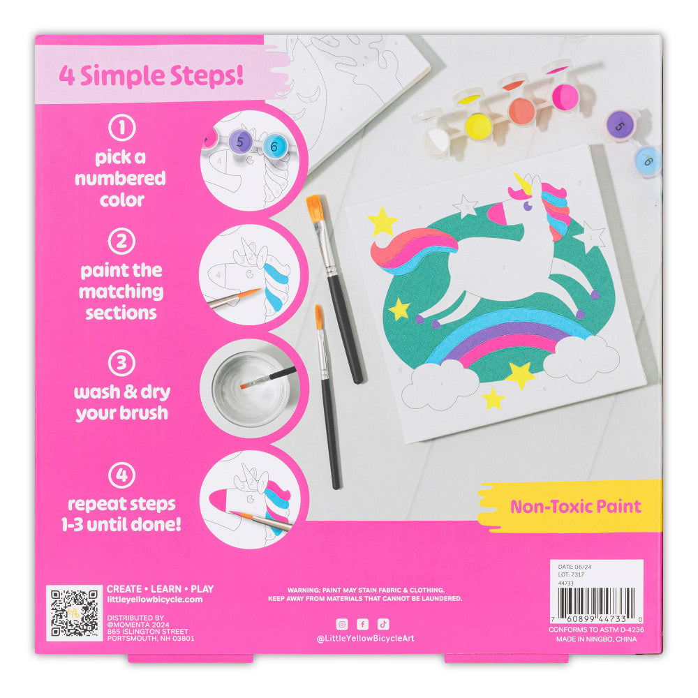 Little Yellow Bicycle Unicorn & Mermaid Paint-by-Number Kit - Arts Craft Set - Image 2