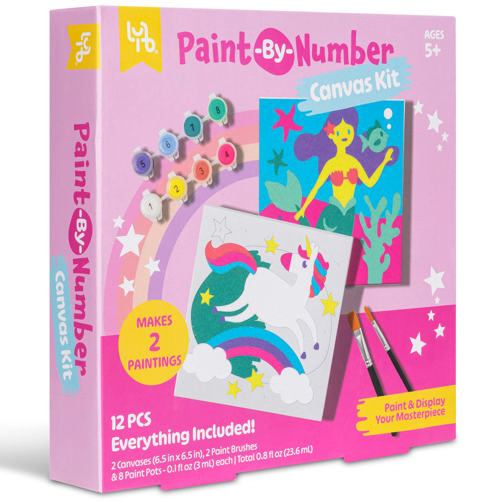 Little Yellow Bicycle Unicorn & Mermaid Paint-by-Number Kit - Arts Craft Set - Image 5