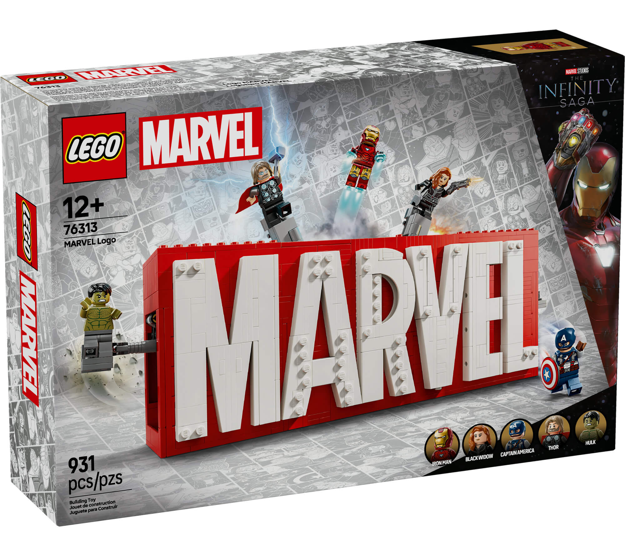 LEGO Marvel Avengers Logo & Minifigures Display Set 76313 - Image 2