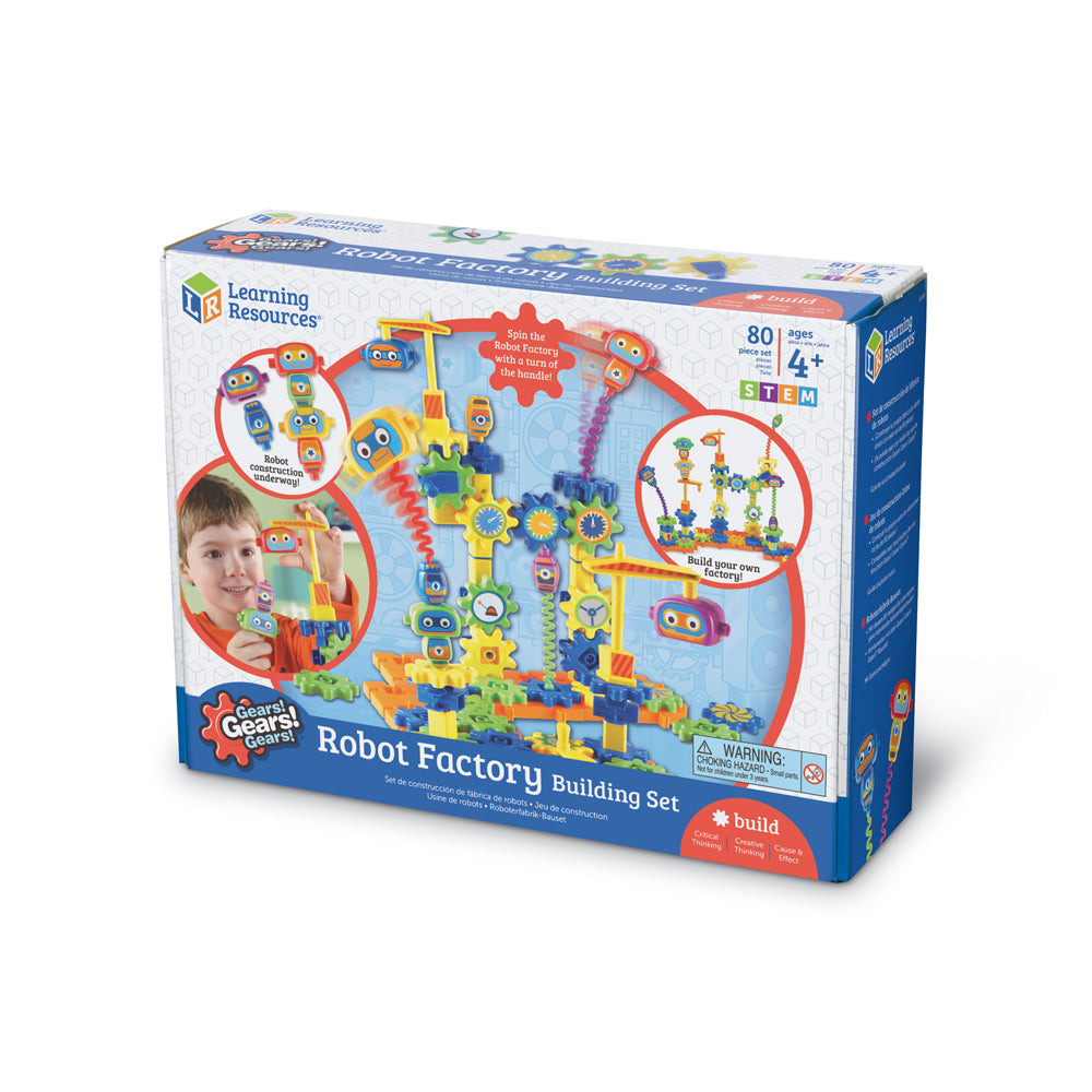 Learning Resources Gears! Gears! Gears! 80-Piece Robot Factory Building Set - Image 3
