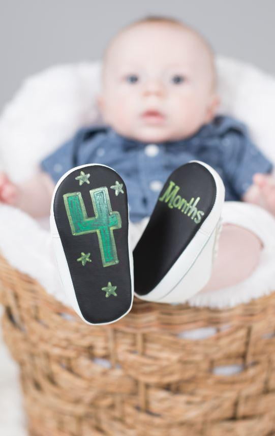 Baby Says Chalkboard White Sneakers for Infants 9-12 mo - Image 2