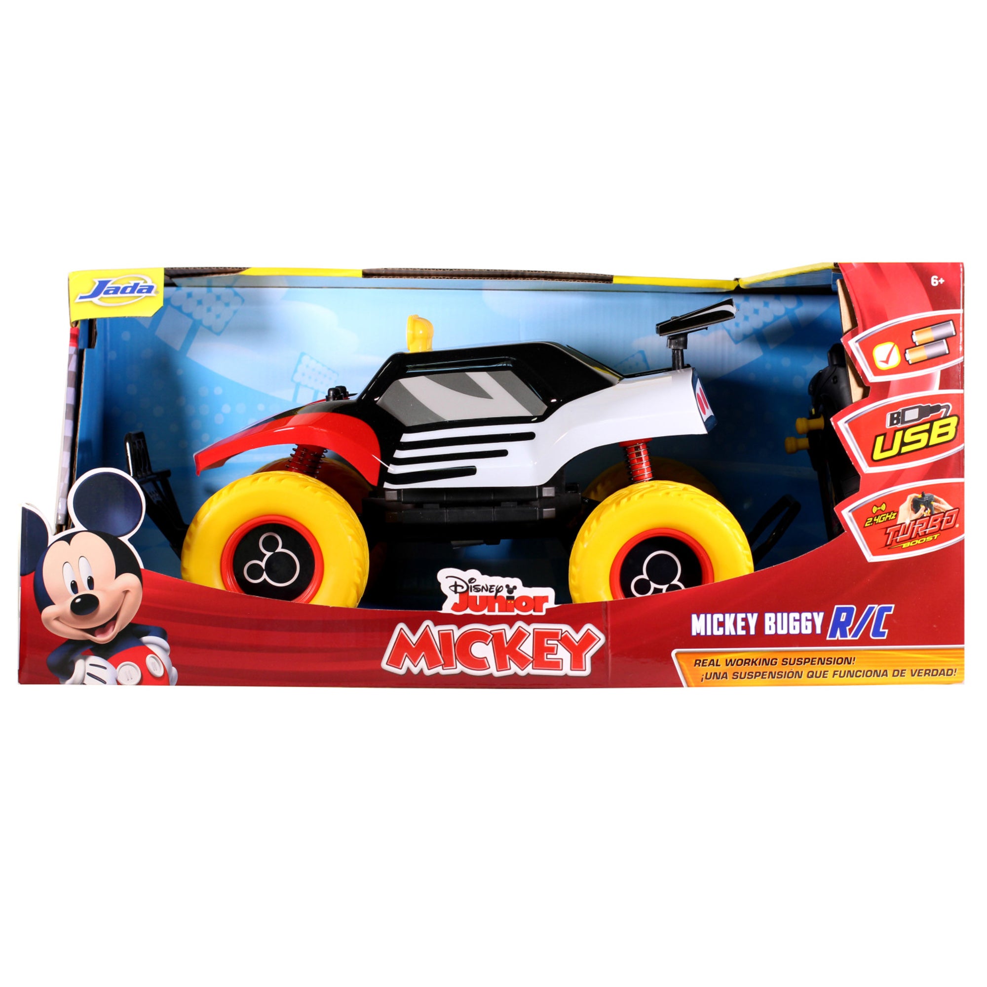 Jada Toys Disney Junior Mickey Buggy RC - 1:14 Scale - Red & Yellow - Image 2