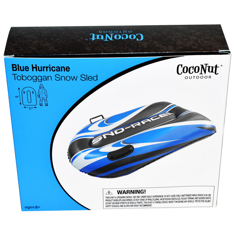 CocoNut Outdoor Inflatable Blue Hurricane Toboggan Snow Sled - 48x31 - Image 3