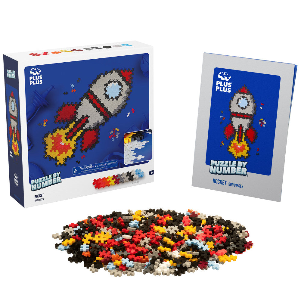 Plus-Plus Puzzle by Number Rocket - 500 Piece Creative Set for Kids Ages 5+ - Image 3
