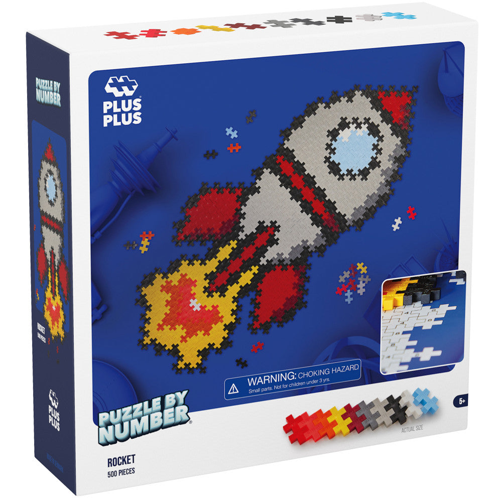 Plus-Plus Puzzle by Number Rocket - 500 Piece Creative Set for Kids Ages 5+ - Image 8