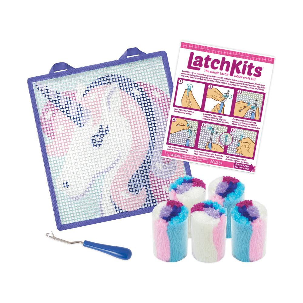 LatchKits Unicorn Mini-Rug Craft Kit - Create Your Own Fuzzy Rug - Image 4