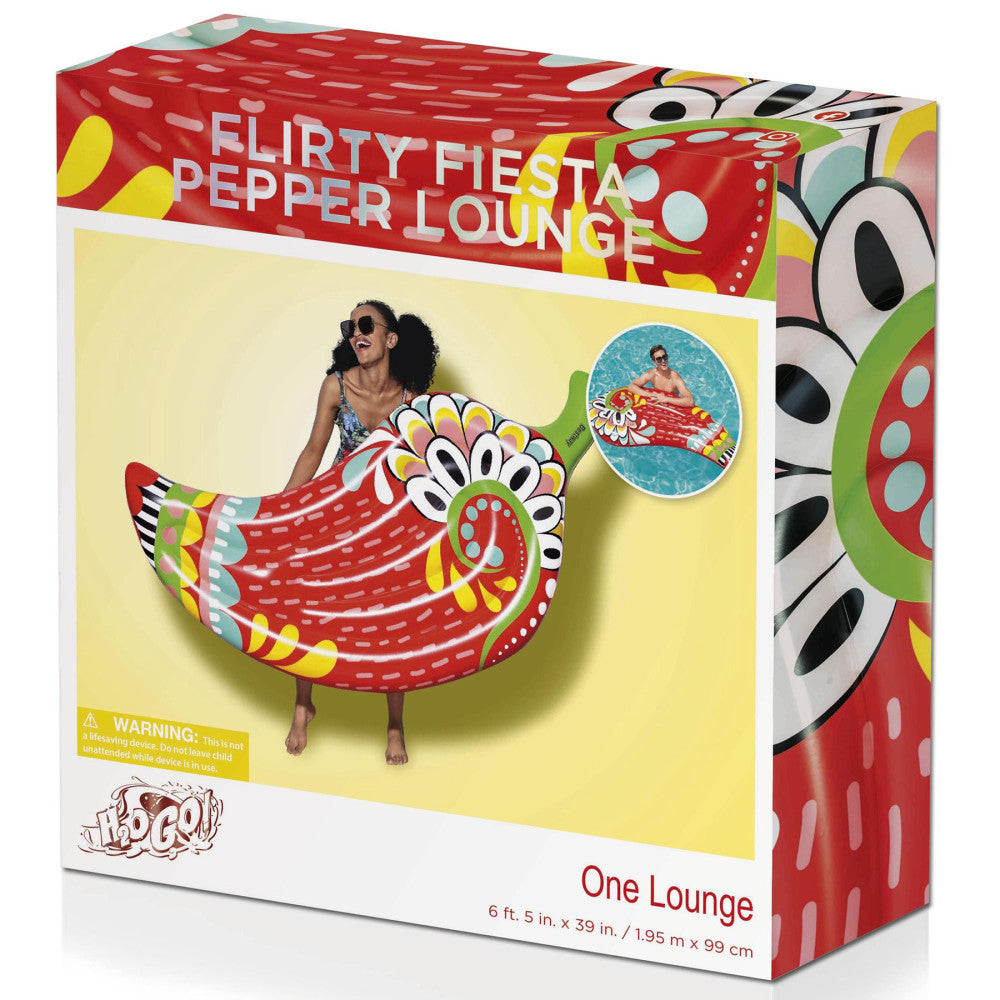 H2OGO! Flirty Fiesta Pepper Inflatable Pool Float, Multi-Color, 6'5" x 39" - Image 2