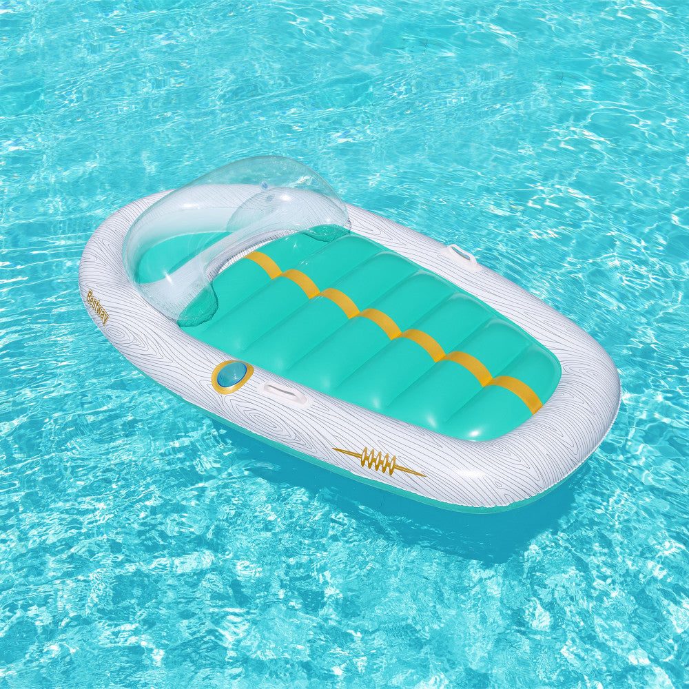 Bestway H2OGO! Vacation Yacht Lounge Inflatable Pool Float - 7'1" x 46" - Teal and White - Image 3