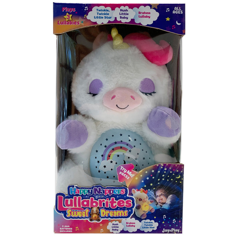 Happy Nappers Lullabrites Sweet Dreams 12 inch Interactive Unicorn - White/Purple - Image 4