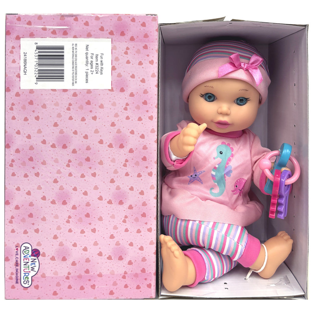 Little Darlings 12-inch - Fun With Keys Baby Doll - Seahorse Ensemble - Image 3