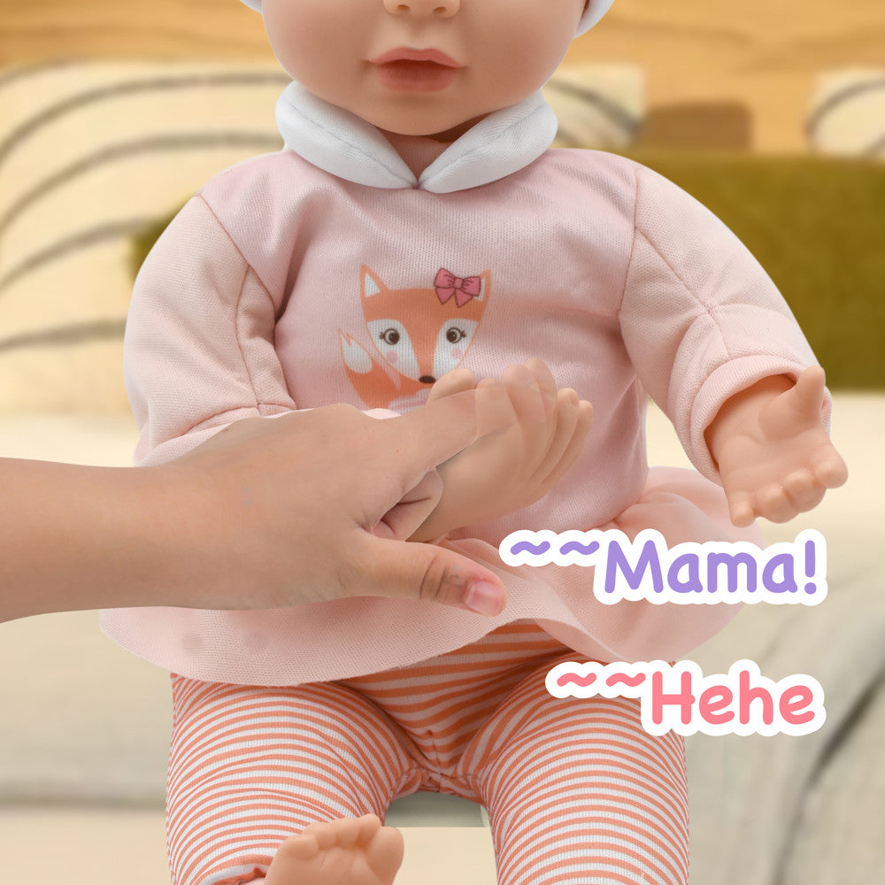 Little Darlings 14 Inch - Sweet Touch Baby Doll with Fox-Pink-White Outfit - Image 3