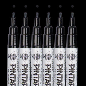 Pintar Acrylic Paint Markers Set - Fine Tip 1mm, Black, 6 Pack