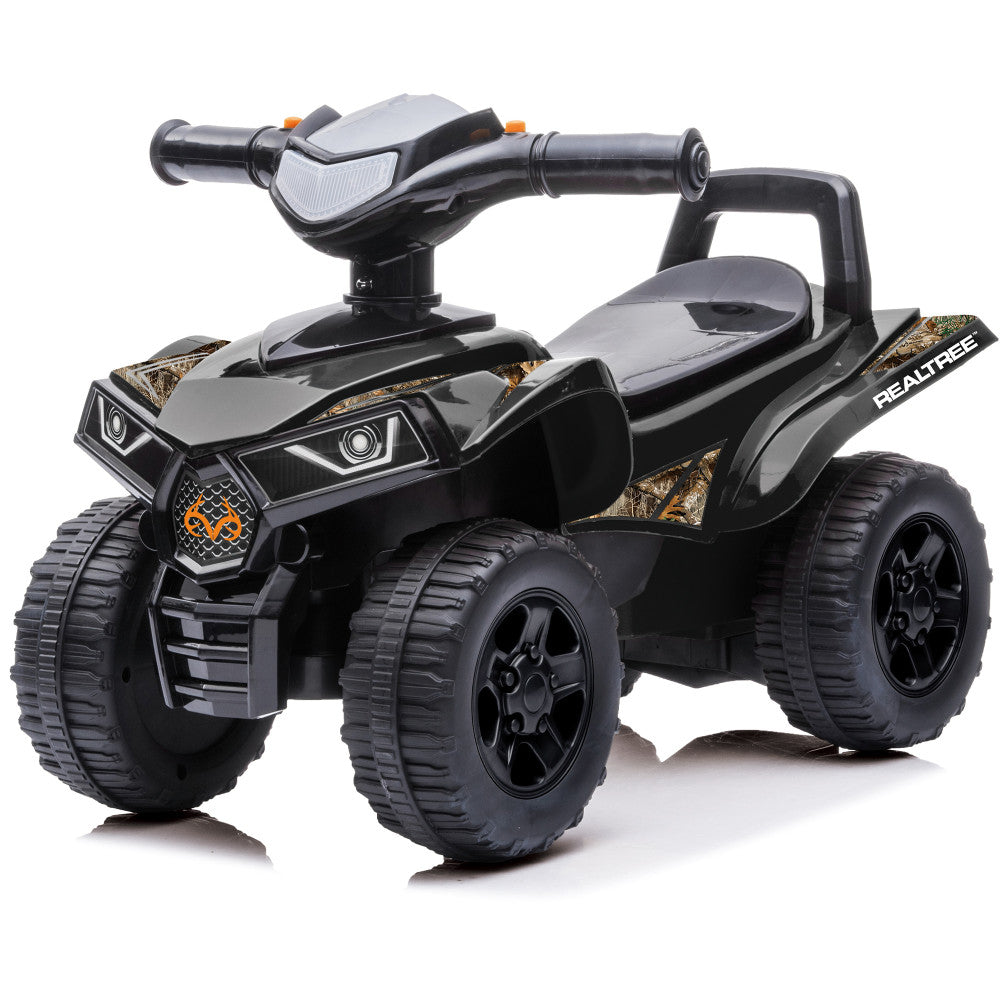 RealTree Quad Push Car - Black - Foot-To-Floor Ride-On for Toddlers 12mo+