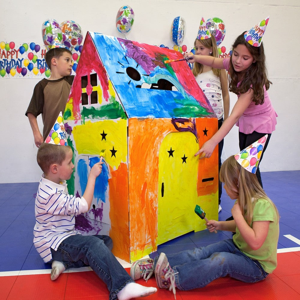 Easy Playhouse Creative Cardboard Fort - Indoor & Outdoor Art Fun - Image 2