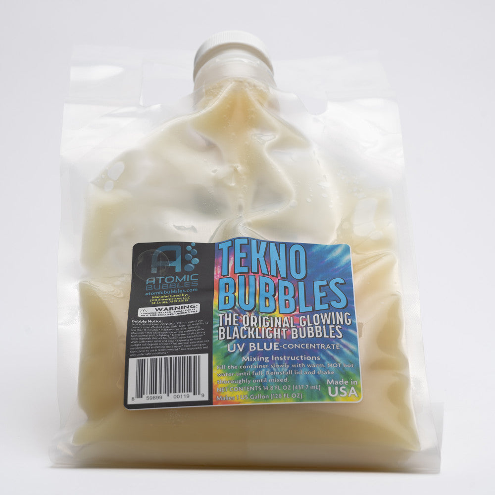 Atomic Bubbles Tekno Bubbles - UV Glowing Bubble Refill - Blue - 128oz - Image 2