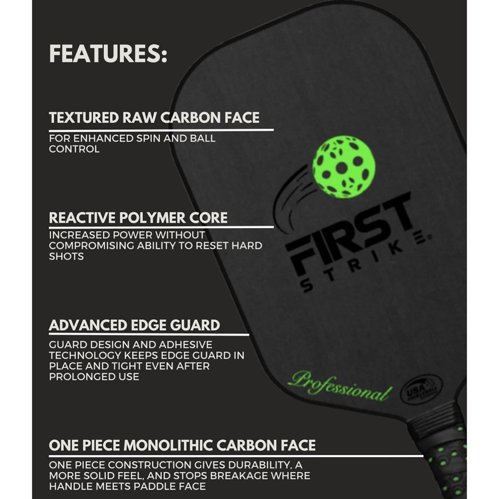 First Strike Pickleball Professional Elongated Paddle, 16.4 x 7.5", Polymer Core - Image 2