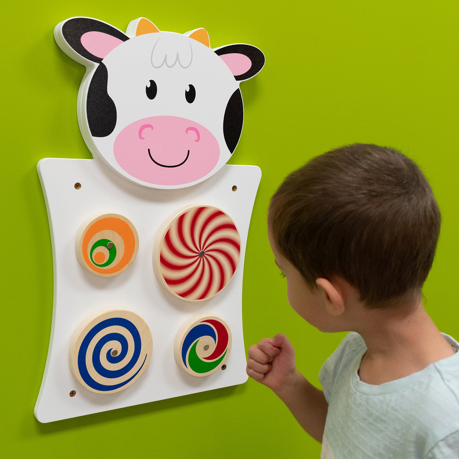 Learning Advantage Cow Activity Wall Panel - Interactive Toddler Play Center - 18m+ - Image 2