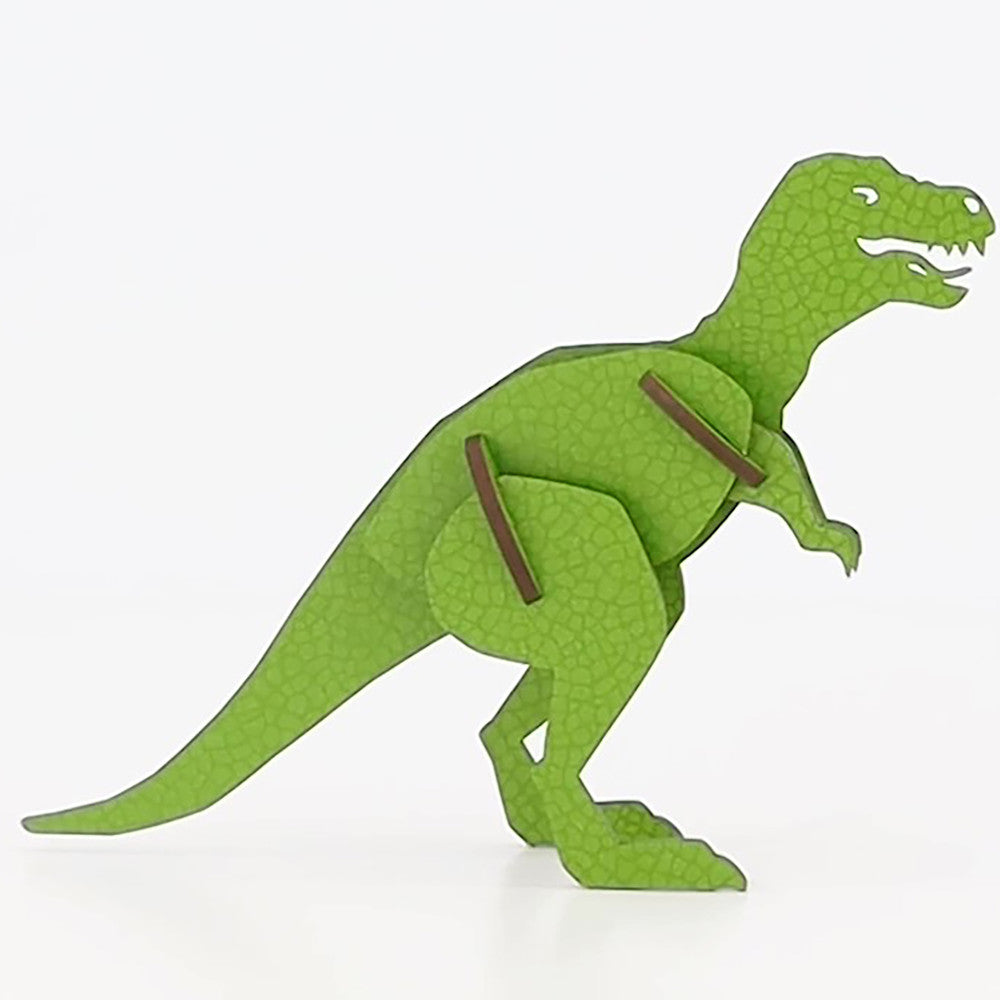 Little & Wood: T-Rex Green, Medium 3D Wooden Puzzle Kit - Image 4