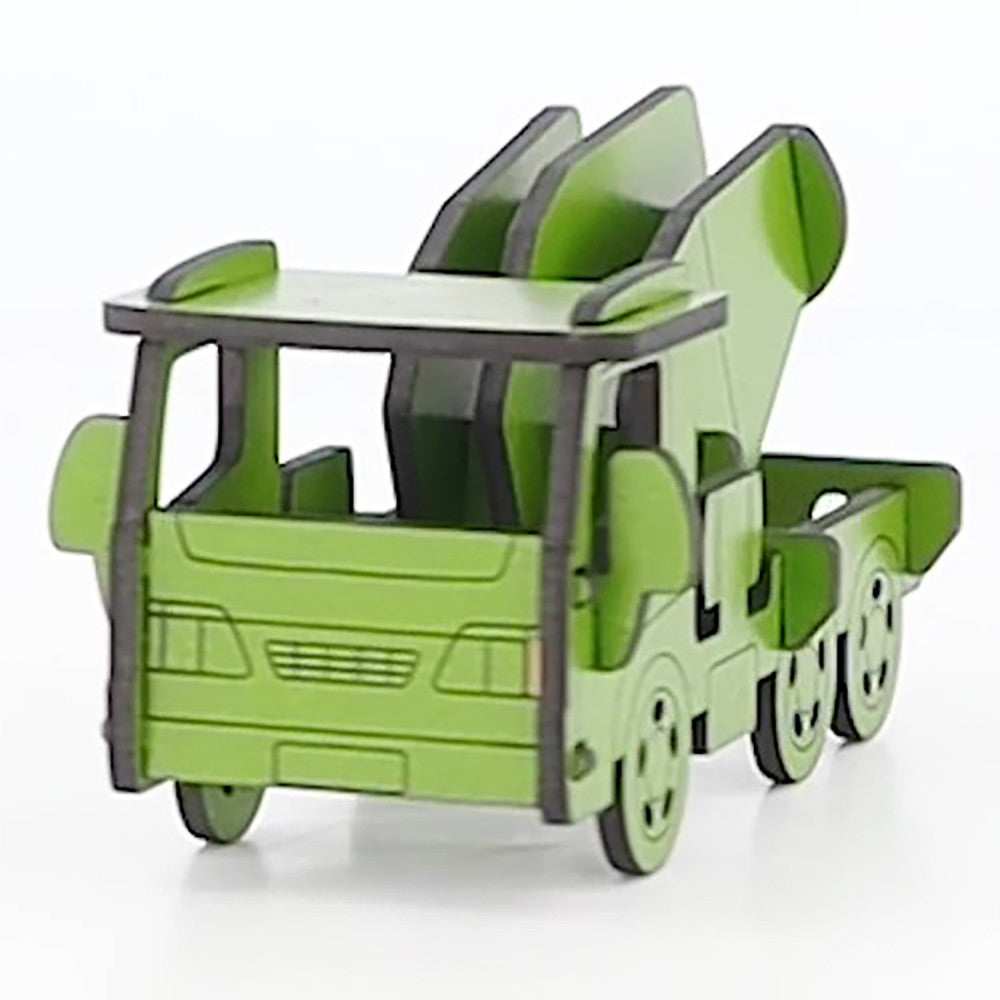 Little & Wood: Woodlet Green Concrete Truck 3D Wooden Kit-Set, Medium - Image 4