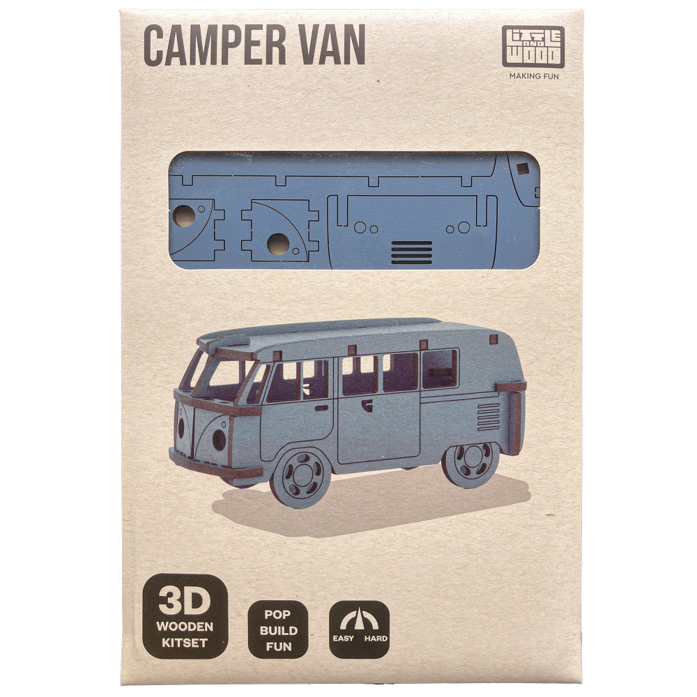Little & Wood: Woodlet Camper Van Puzzle - Medium Blue 3D Model - Image 3